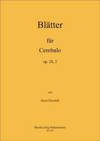 Ebenhöh, Horst Blätter für Cembalo Op.28, 2  Cembalo  Noten