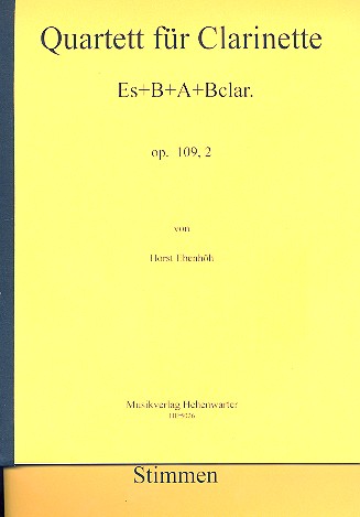 Quartett op.109,2 für 4 Klarinetten (EsBABass)  Partitur und Stimmen  