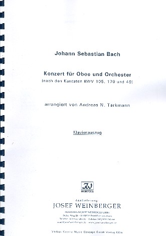Konzert &nbsp;&nbsp;für Oboe und Orchester&nbsp;&nbsp;Klavierauszug mit Solostimme