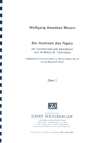 Die Hochzeit des Figaro - Ergänzungen und Alternativsätze &nbsp;&nbsp;zur Harmoniemusikfassung von Johann Nepomuk Wendt&nbsp;&nbsp;Stimmen
