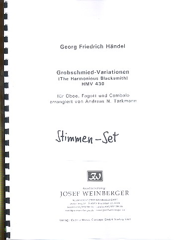 Grobschmied-Variationen HWV430&nbsp;&nbsp;für Oboe, Fagott und Cembalo&nbsp;&nbsp;Stimmen
