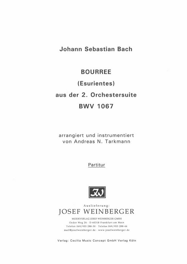Bourree - Esurientes&nbsp;&nbsp;aus der 2. Orchestersuite&nbsp;&nbsp;Partitur/Fotokopie