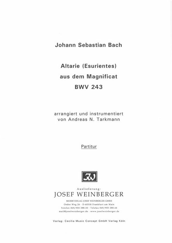 Altarie - Esurientes&nbsp;&nbsp;aus dem Magnificat&nbsp;&nbsp;Partitur/Fotokopie