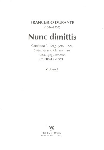 Nunc dimmitis&nbsp;&nbsp;für gem Chor (SSATB), Streicher und Bc&nbsp;&nbsp;Violine 1