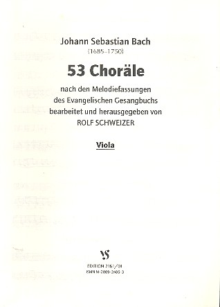 53 Choräle &nbsp;&nbsp;für variables Ensemble&nbsp;&nbsp;Viola