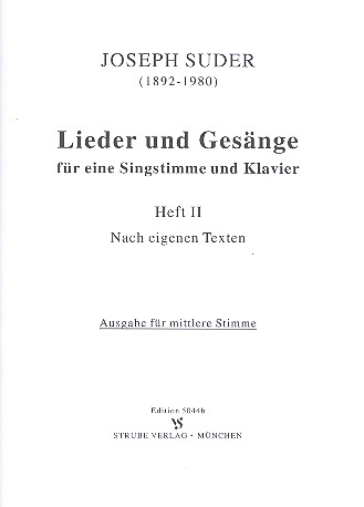 Lieder und Gesänge Band 2 für Gesang  (mittel) und Klavier  