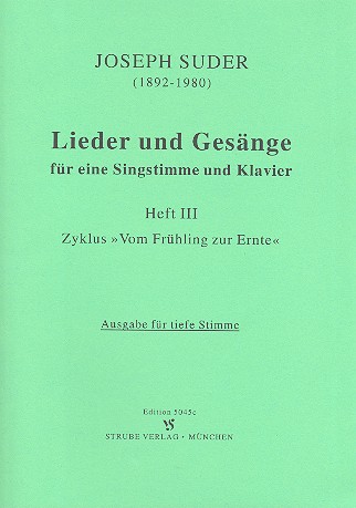 Lieder und Gesänge Band 3 für Gesang  (tief) und Klavier  
