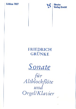 Sonate&nbsp;&nbsp;für Altblockflöte und Orgel (Klavier)&nbsp;&nbsp;Partitur