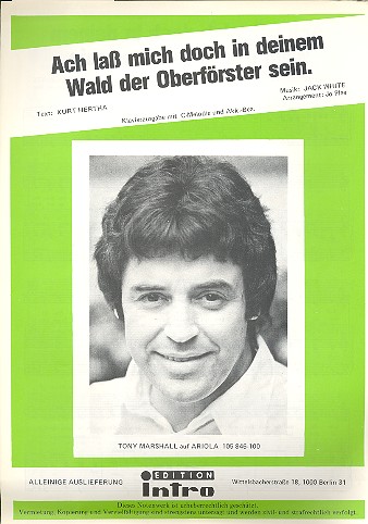 Ach lass mich doch in deinem Wald der Oberförster sein  für Gesang und Klavier  