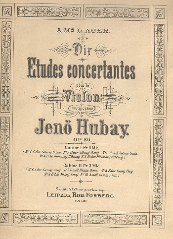 10 Études concertantes op.89 band 1 (Nr.1-5)  für Violine  