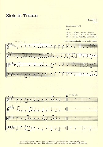 Stets in Truure&nbsp;&nbsp;für 4 Instrumente&nbsp;&nbsp;4 Spielpartituren