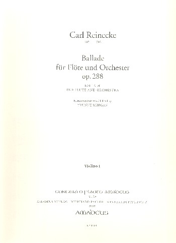 Ballade op.288  für Flöte und Orchester  Streicherstimmen (6/6/4/6/3) und Harmonie