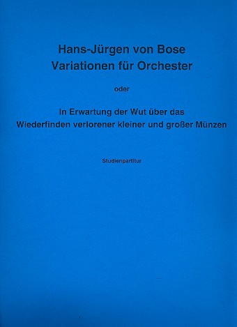 Variationen für Orchester  Studienpartitur  