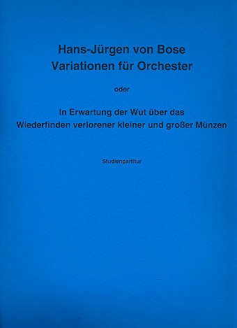 Variationen für Orchester&nbsp;&nbsp;Studienpartitur&nbsp;&nbsp;