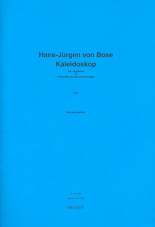 Kaleidoskop für Klavier, Violoncello  und Orchester  Studienpartitur A4