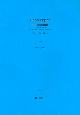 Interzone für Stimmen, Video und Ensemble  Studienpartitur  Partitur