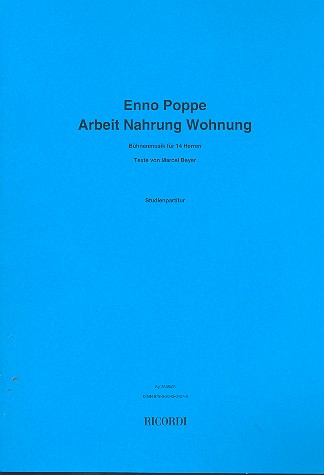 Arbeit Nahrung Wohnung für 14 Herren  und Instrumente  Studienpartitur A4