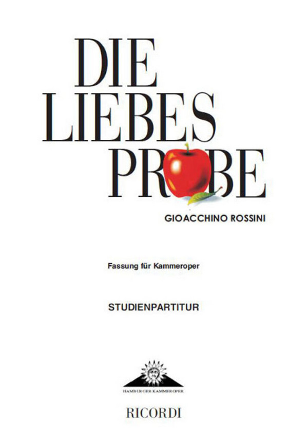 Die Liebesprobe ( La pietra del paragone)    Studienpartitur