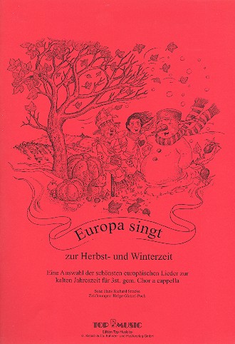 Europa singt zur Herbst- und Winterzeit  für gem Chor (SABar) a cappella  Chorbuch