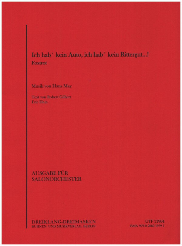 Ich hab kein Auto, ich hab kein Rittergut  für Salonorchester  Stimmen
