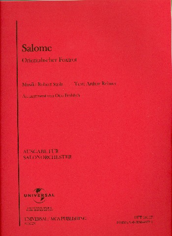 Salome  für Salonorchester  Klavierdirektion und Stimmen