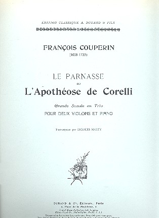 Le Parnasse ou L'Apothéose de Corelli  pour 2 violons et piano  parties