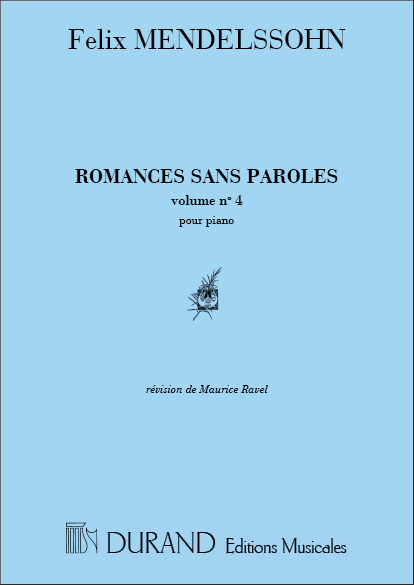 Mendelssohn Romances Ss Paroles V4 Piano (29 A 38)&nbsp;&nbsp;Pianoforte&nbsp;&nbsp;