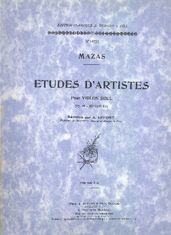 Etudes d'artistes op.36 vol.3  pour violon  