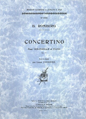 Concertino op.51  pour violoncello et piano  