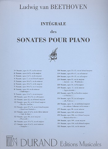 Sonate sol majeur no.10 op.14,2&nbsp;&nbsp;pour piano&nbsp;&nbsp;