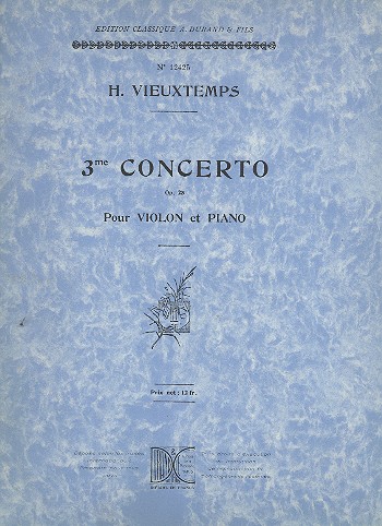 Concerto no.3 op.25 pour violon et orchestre  pour violon et piano  