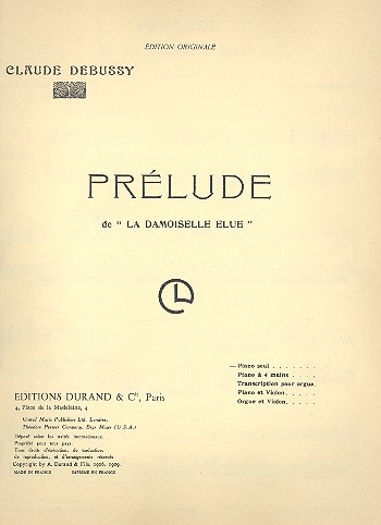 Prélude de la Damoiselle elue&nbsp;&nbsp;pour piano&nbsp;&nbsp;