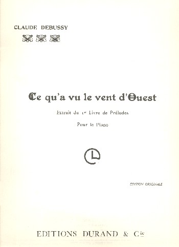 Ce qu'a vu le vent d'ouest  pour piano  