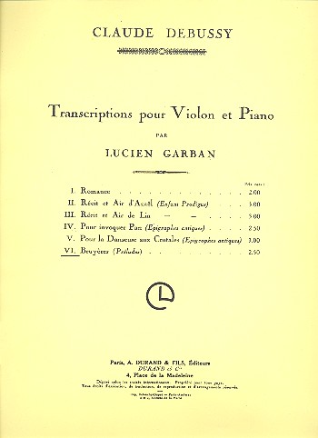 Bruyères  pour violon et piano  