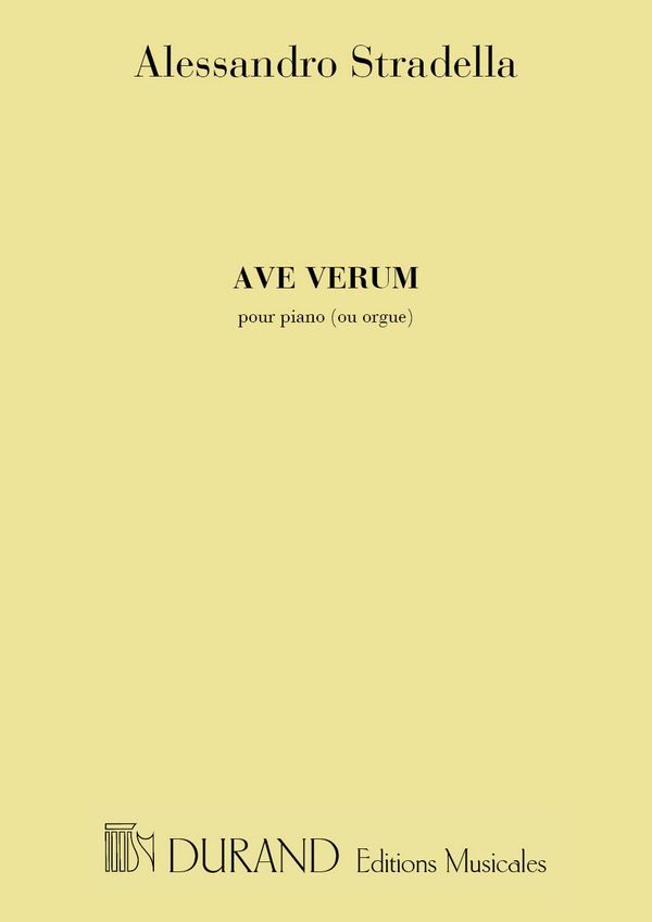Stradella  Ave Verum Chant-Orgue&nbsp;&nbsp;Vocal and Piano&nbsp;&nbsp;