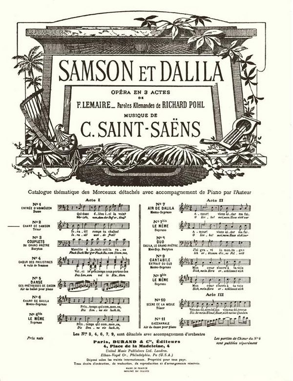 C. Saint-Saens Samson Et Dalila N 2 Fr-All Tenor-Piano&nbsp;&nbsp;Vocal and Piano&nbsp;&nbsp;