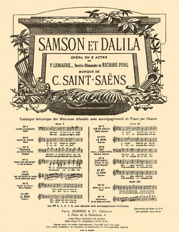 Couplets du grand pretre&nbsp;&nbsp;pour baryton et piano (fr/dt)&nbsp;&nbsp;