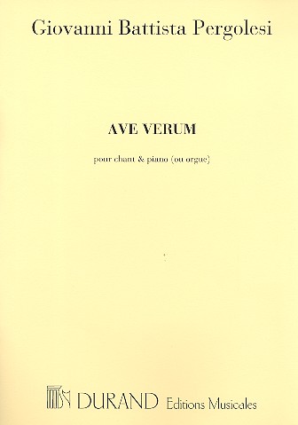 G.B. Pergolesi Ave Verum Cht-Piano&nbsp;&nbsp;Vocal and Piano&nbsp;&nbsp;