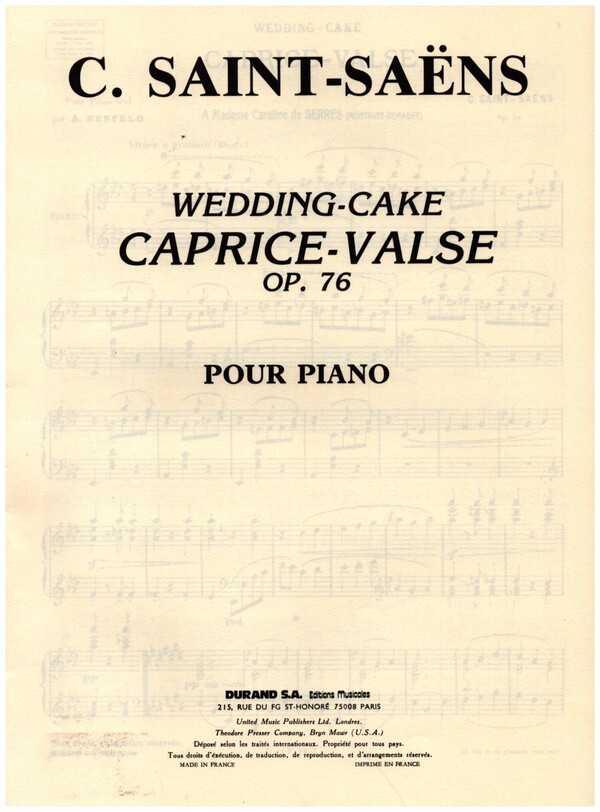 Wedding Cake - Caprice Valse op.76&nbsp;&nbsp;pour piano&nbsp;&nbsp;