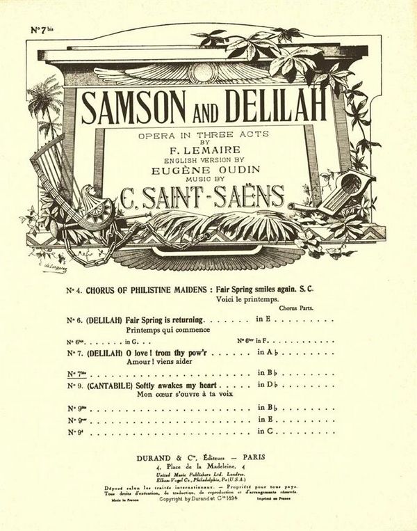 C. Saint-Saens Samson Et Dalila N 7B Angl-Fr Soprano-Pno&nbsp;&nbsp;Vocal and Piano&nbsp;&nbsp;
