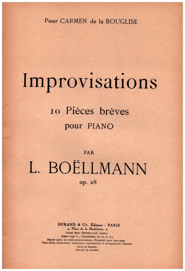 Improvisations op.28  pour piano  