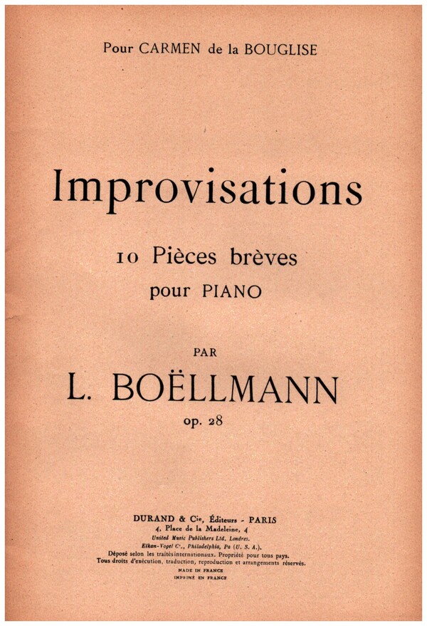 Improvisations op.28&nbsp;&nbsp;pour piano&nbsp;&nbsp;