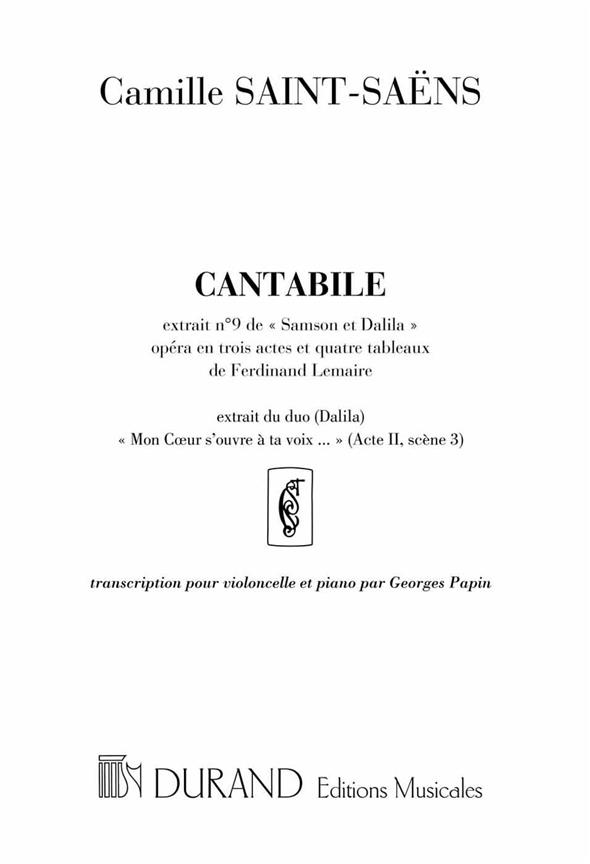 C. Saint-Saens Samson Et Dalila N 9 Cantabile Extrait Du Duo Mon&nbsp;&nbsp;Violin and Piano&nbsp;&nbsp;