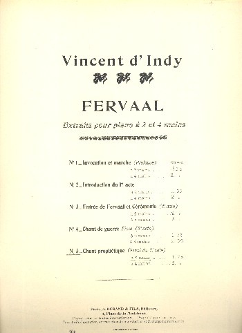 Chant prophétique  pour piano  