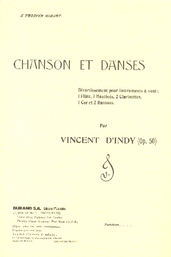 Chansons et Danses op.50  pour flûte, hautbois, 2 clarinettes, cor et 2 bassons  partition