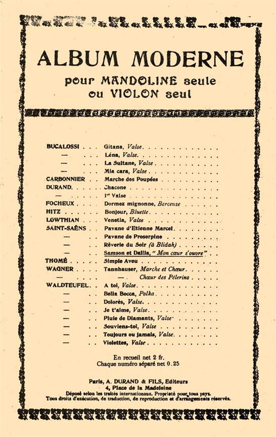 C. Saint-Saens Samson Et Dalila N 9 Violon Seul&nbsp;&nbsp;Violin&nbsp;&nbsp;