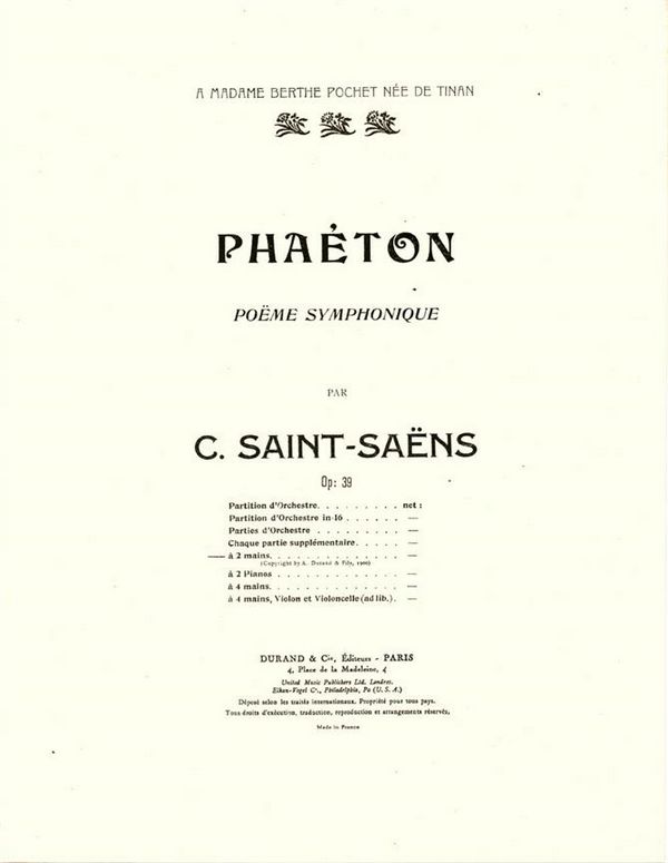 C. Saint-Saens Phaeton Piano&nbsp;&nbsp;Piano&nbsp;&nbsp;