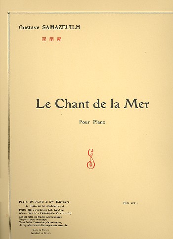 Le chant de la mer&nbsp;&nbsp;pour piano&nbsp;&nbsp;