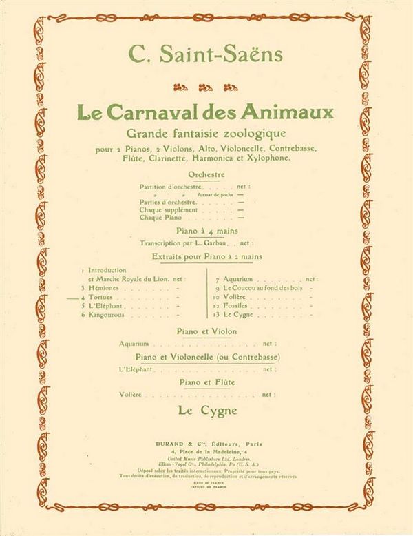 C. Saint-Saens Tortues Piano&nbsp;&nbsp;Piano&nbsp;&nbsp;