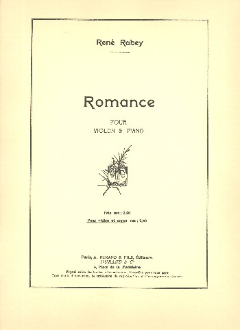 Romance&nbsp;&nbsp;pour violon et orgue&nbsp;&nbsp;